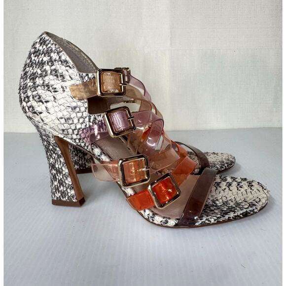 LOUISE ET CIE Isoldah Heels Size 6 Leather Strappy Buckle Leather‎ Caged Pump - Picture 3 of 11